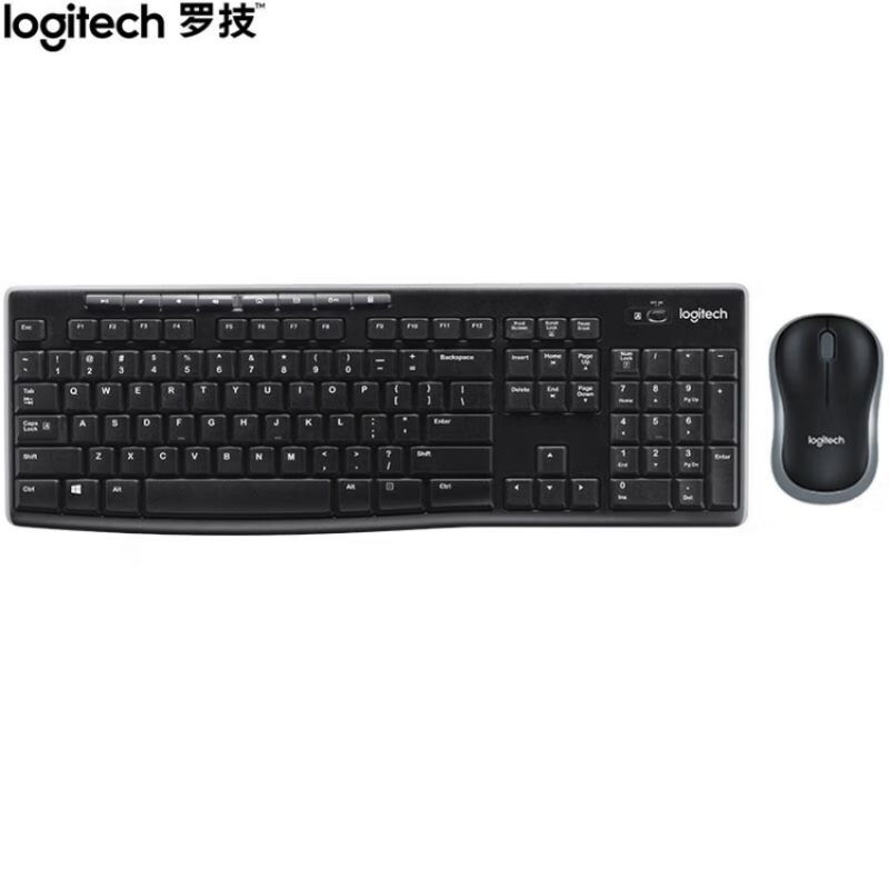 羅技/Logitech MK270 鍵盤(pán) 全尺寸  無(wú)線(xiàn)鍵鼠套裝 2.4G接收器 黑色