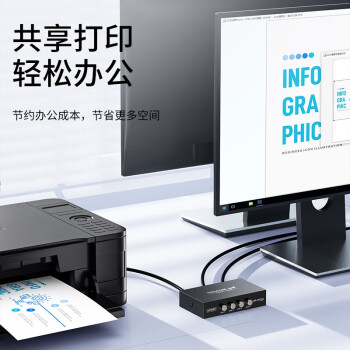 山澤/SAMZHE BL-202W 集線器 usb打印機(jī)共享器 二進(jìn)一出切換器